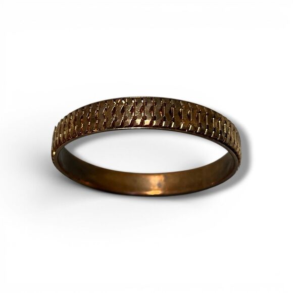 No Brand Jewelry - Vintage Lightweight Copper Textured Bracelet – 8 Inch